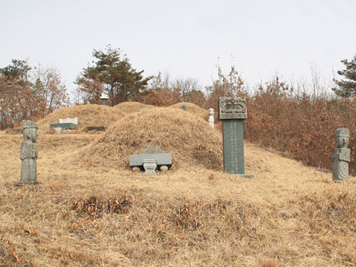 정대임 장군의 묘 — 봉분과 문인석, 신도비